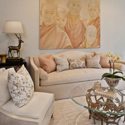 Inspiration for a transitional formal living room remodel in Los Angeles with beige walls
