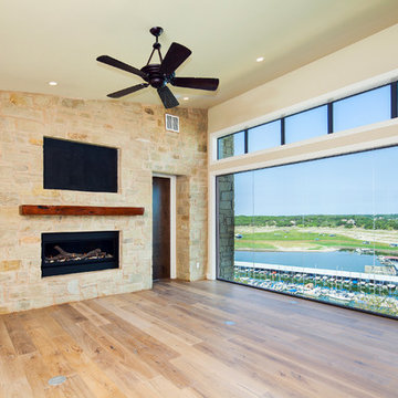 Living room- Lake Travis Waterfront Custom Home