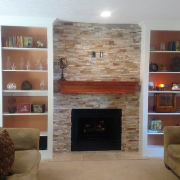 Living Room Mantle and Built-in Remodel