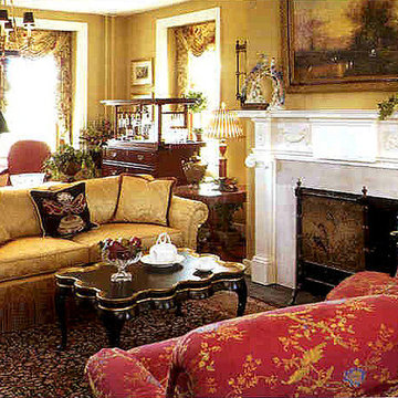 Living Room of Allentown Designer Showhouse with rugs by Brandon Oriental Rugs