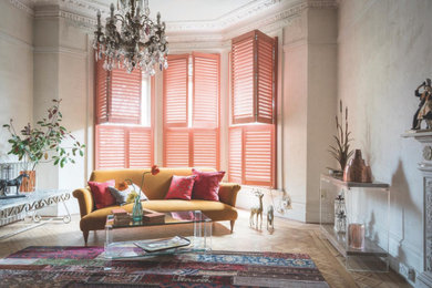 Colourful Tier on Tier Shutters Living Room