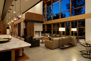 Living room - modern living room idea in Seattle