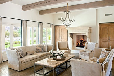 Living room - traditional living room idea in Phoenix with white walls