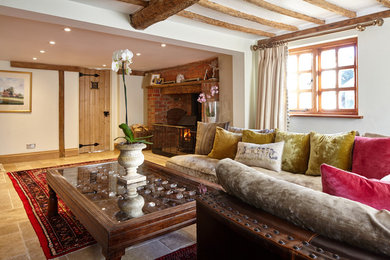 Design ideas for a rustic living room in Berkshire.