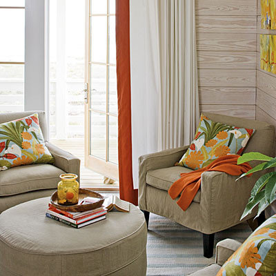 Beach Style Living Room by Tracery Interiors