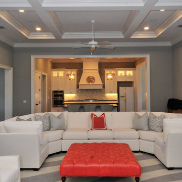 Living Room | White Couch | Gray Walls