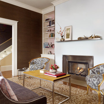 Living Room with Beautiful Fireplace