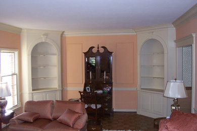 Living room with corner cabinets