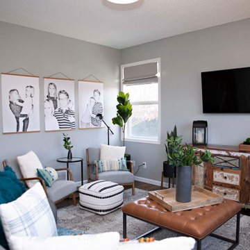 Living Room with Custom Oversized Family Photos