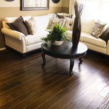Living Room with Dark Hardwood Floors