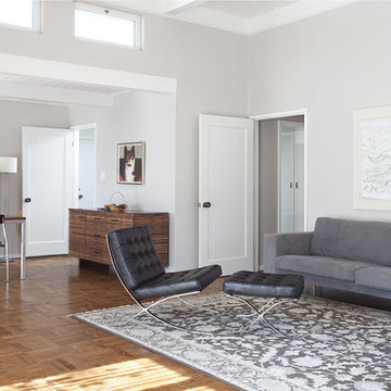 Living room with dining room beyond