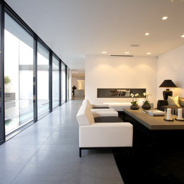 Living Room with Lutron Homeworks lighting control