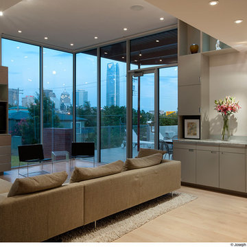 Living room with skyline view