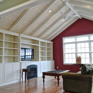 Living room with vaulted ceiling