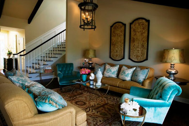 Design ideas for a classic living room in Orange County.
