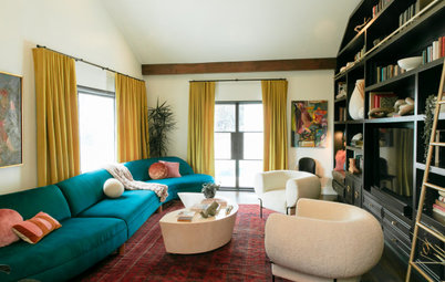 Tour a Designer’s Bold and Colorful Living Room and Guest Bath