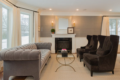 Inspiration for a contemporary living room remodel in Boston