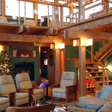 Living space and open third level above