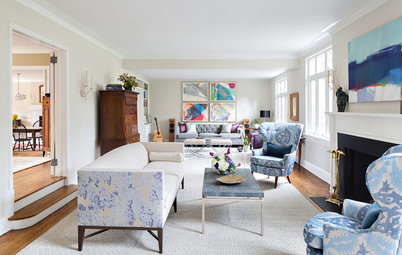 Room of the Day: Two Seating Areas and a Mix of Patterns