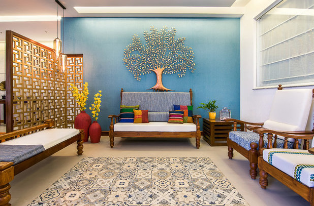 Eclectic Living Room by Nayan Soni Photography
