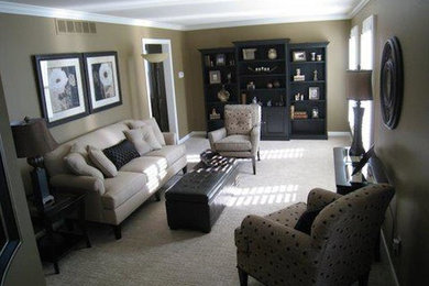 Living room - living room idea in Detroit
