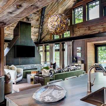 Locally reclaimed wood ceilings accentuated with operable windows for passive co