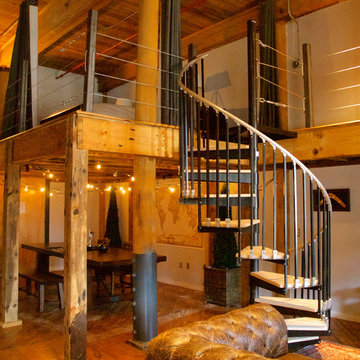 Loft addition with spiral staircase