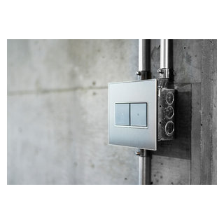 View of Industrial Loft Makeover | Luxury Concrete Living Room