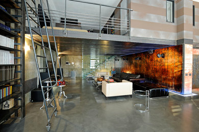 Living room - industrial living room idea in Milan