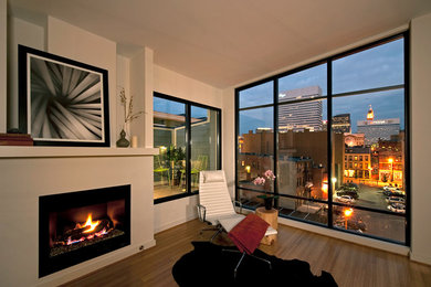 Example of a trendy living room design in Cincinnati