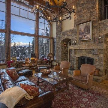 Log Home 134 Fireplace by Bercovitz Design