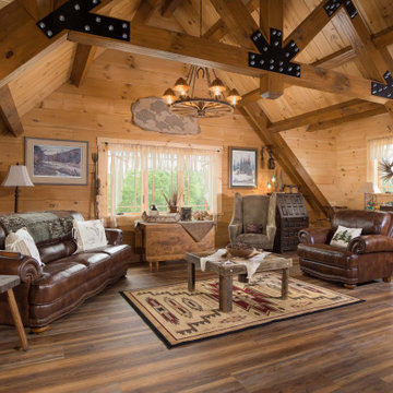Log Home Loft Modern-Day Farmhouse