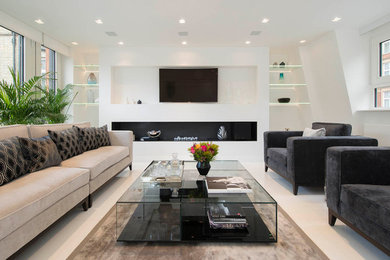 London Penthouse Flat - Bespoke Glass furniture