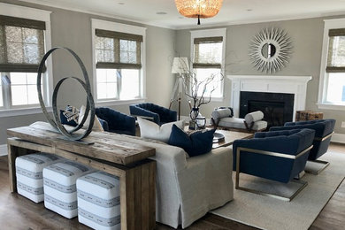 Inspiration for a coastal living room remodel in Philadelphia