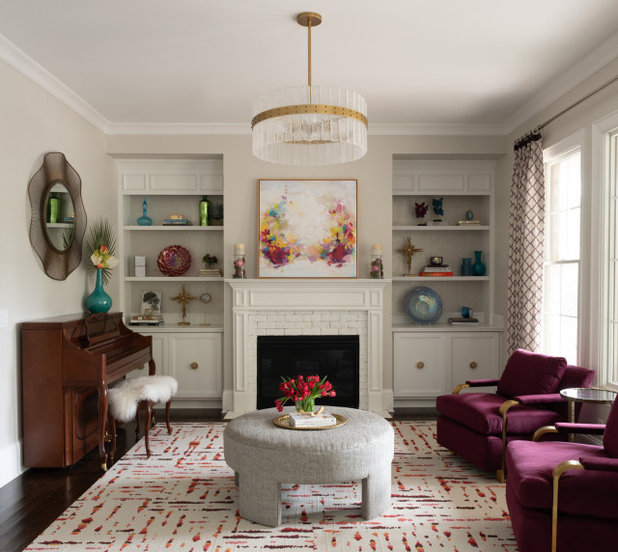 Transitional Living Room by Brooke Cole Interiors