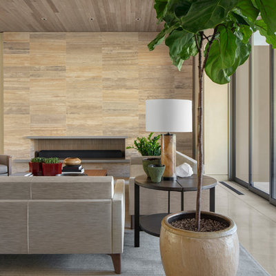 Trendy living room photo in Phoenix