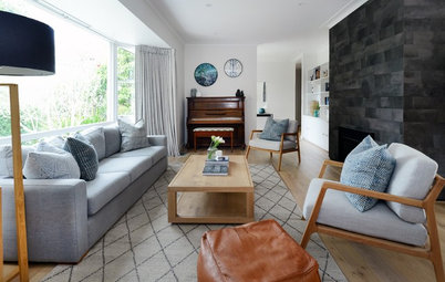Room of the Week: A Re-Tiled Fireplace Lifts a Family Living Area