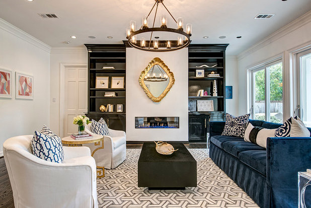 Transitional Living Room by L. Pearson Design