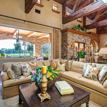 Luxury Indoor-Outdoor Living Room Design in Rancho Santa Fe