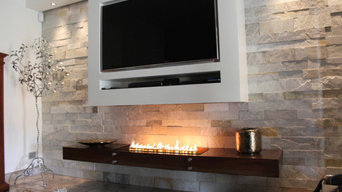 Luxury ribbon fireplaces and art design bio fires in most stunning interiors