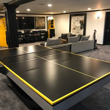 Man Cave with a Custom Modern Ping Pong Table