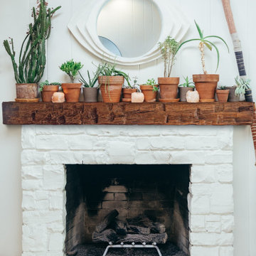 Mantel Ideas | Wooden Beam Mantel | Eclectic Home Style