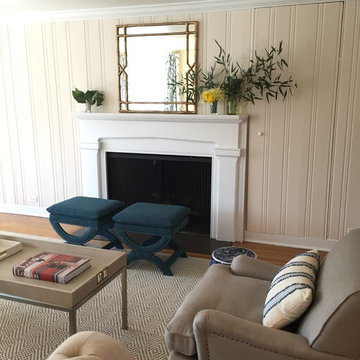Mantle in Family-Friendly Formal Living Room