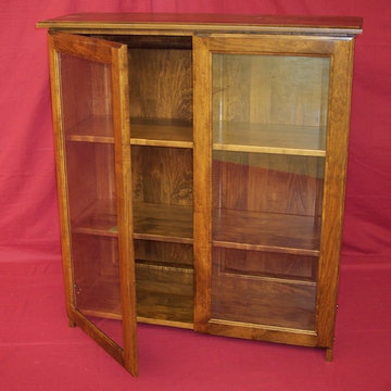 Maple Bookcase With Glass Doors