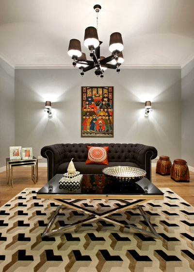 Eclectic Living Room by Belle Homes Design & Construction