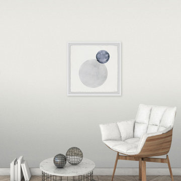 "Marbled Gray Circles" Framed Painting Print