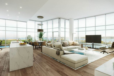 Example of a trendy living room design in Vancouver