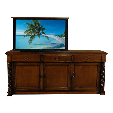 Marin 3 door TV lift cabinet, US Made TV lift furniture by Cabinet Tronix