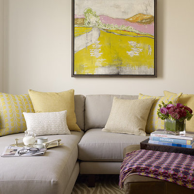 Inspiration for a transitional living room remodel in San Francisco with beige walls