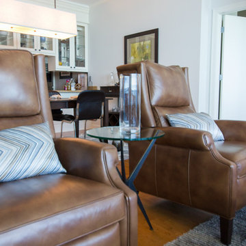 Matching leather accent chairs in Chicago living room